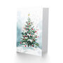 Winter Snow Laden Decorated Tree Xmas Christmas Card, thumbnail 2 of 4