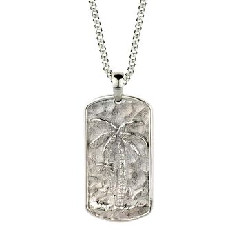 Oasis Palm Men's Sterling Silver Necklace, 3 of 8