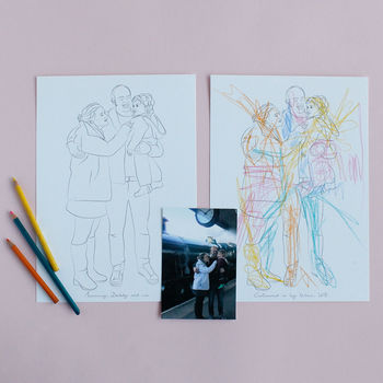 Personalised Colour In Family Portrait Print, 8 of 12