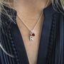 Silver Plated Initial And Birthstone Star Necklace, thumbnail 3 of 6