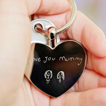 Hearts Keychain With Handwriting Personalised Engraving, 4 of 8