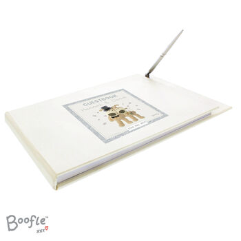 Personalised Boofle Wedding Hardback Guest Book And Pen, 5 of 6