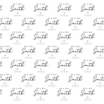 Personalised Mr And Mrs Wedding Wrapping Paper, 2 of 2