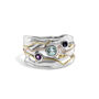 Blue Topaz, Amethyst, And Iolite Sterling Silver Ring, thumbnail 4 of 6