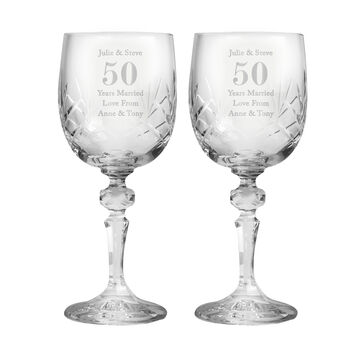 Personalised Anniversary Pair Of Crystal Wine Glasses, 5 of 5