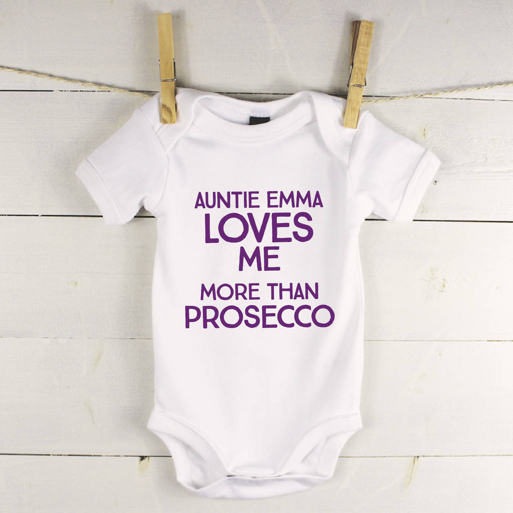 Personalised I Love My Auntie So Much Baby Grow Babygrow Bodysuit Vest Top Gift 