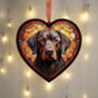 Labrador Stained Glass Effect Heart Suncatcher, thumbnail 4 of 9