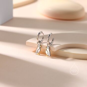 Sterling Silver Puffin Bird Earrings Available In Stud, Hoop, And Hook Styles, 4 of 12