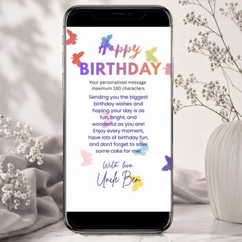 Personalised Animated Butterfly Dog Birthday E Card, 3 of 3