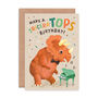 Tricera Tops Birthday Card Dinosaur Card, thumbnail 3 of 3