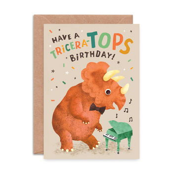 Tricera Tops Birthday Card Dinosaur Card, 3 of 3