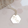 Mens Silver Personalised Hexagon Initials Necklace, thumbnail 2 of 5