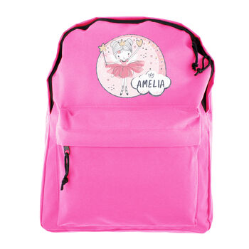 Personalised Princess Ballerina Pink Backpack, 5 of 5