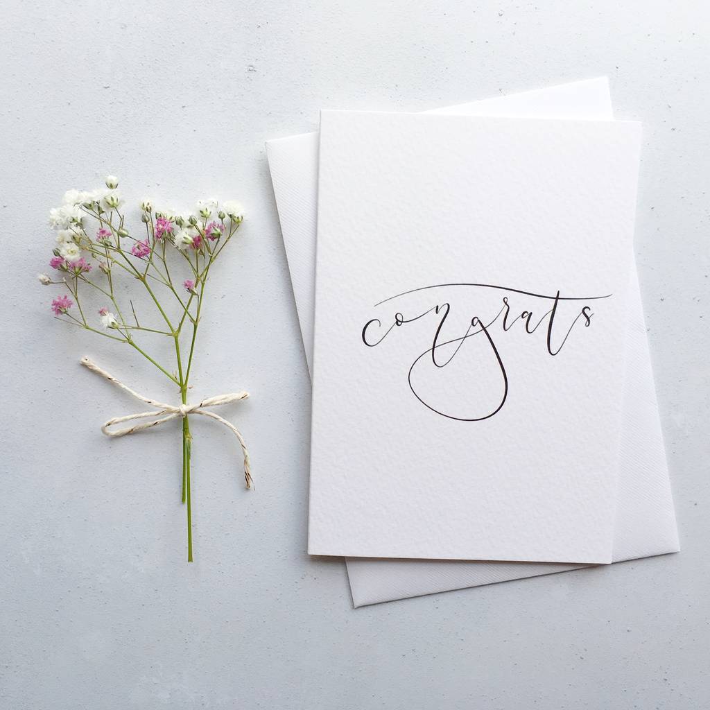 'congrats' modern calligraphy card by eleri haf designs ...