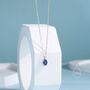 Very Tiny Genuine Sapphire Oval Pendant Necklace, thumbnail 1 of 11