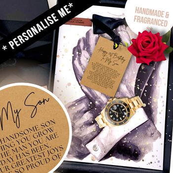 Personalised Scented 50th Birthday Gift For Him Luxury Suit, 8 of 8