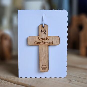 Personalised Confirmation Cross Hanging Decoration Card, 2 of 4