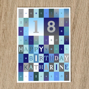 Personalised 18th Birthday Card Age And Name, 8 of 10