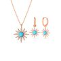 Blue Opal Sun Sterling Silver Necklace And Earring Set, thumbnail 4 of 6