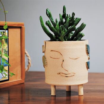 Face And Leaves Planter, Pencil Holder, Vase, 4 of 8