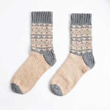 Fair Isle Socks Knitting Kit, 2 of 10