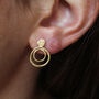Large Organic Coin Stud Earrings 9ct Gold Or Silver, thumbnail 1 of 3