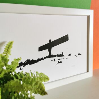 The Angel Of The North Lino Framed Print, 3 of 4