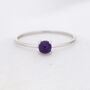 Genuine Amethyst Stone Ring In Sterling Silver, thumbnail 4 of 12