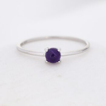 Genuine Amethyst Stone Ring In Sterling Silver, 4 of 12
