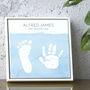 Baby Hand And Footprint Colour Wash Framed Tile, thumbnail 3 of 5