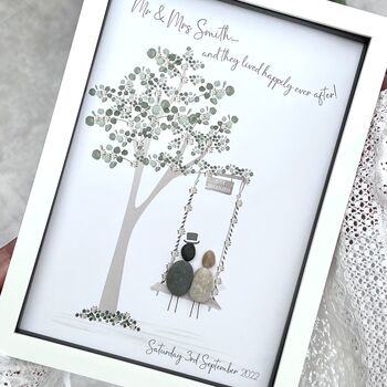 Personalised Wedding Swing Pebble Picture, 2 of 3
