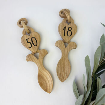 Engraved Birthday Welsh Love Spoon, 2 of 3