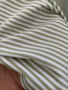Green Stripes Hook And Loop Sink Skirt, Bespoke Under Cabinet Curtain, 4 of 7