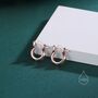 Geometric Faceted Huggie Hoops In Sterling Silver, thumbnail 4 of 9