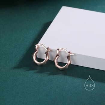 Geometric Faceted Huggie Hoops In Sterling Silver, 4 of 9