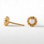 Dahlia Bud Freshwater Pearl Earrings – Gold Vermeil, thumbnail 3 of 4