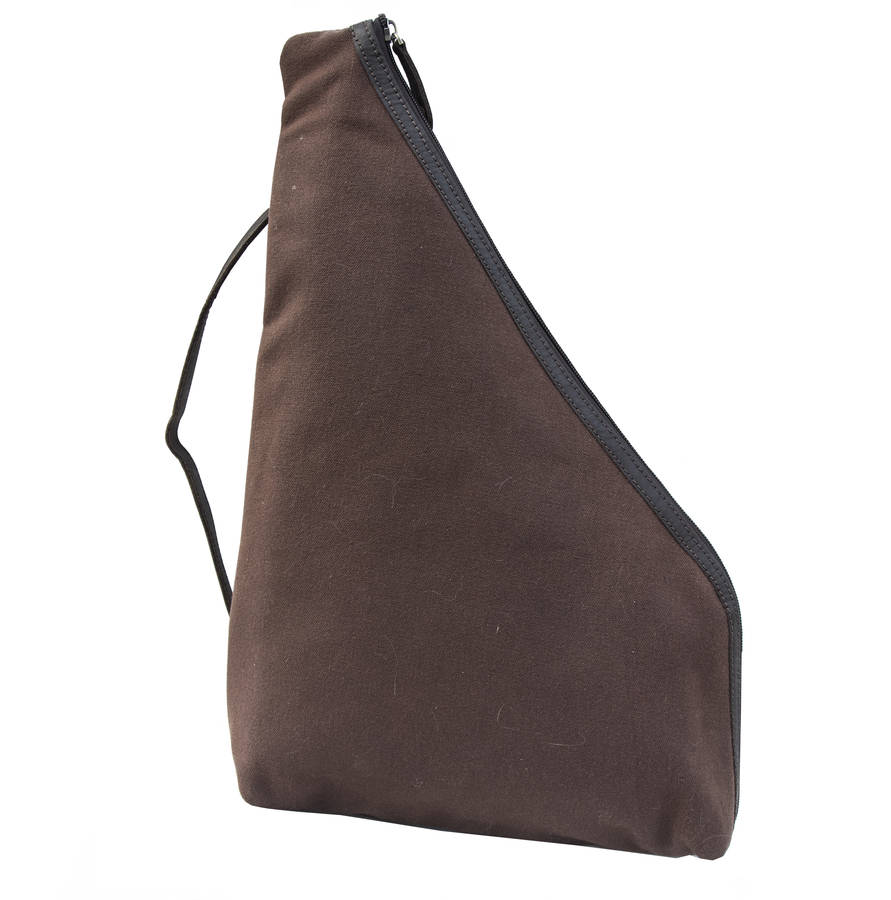 waxed canvas and leather sling backpack bag by wombat | 0