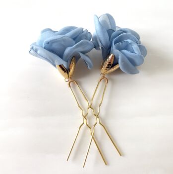 Blue Flower Hair Pins, 4 of 7