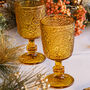 Set Of Four Paisley Embossed Wine Goblets, thumbnail 3 of 6