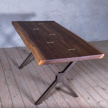 Menai Walnut Live Edge Dining Table With Spider Legs, 4 of 5