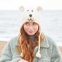 Polar Bear Hand Knitted Woollen Animal Hat, thumbnail 1 of 6