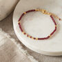 Red Garnet Gold And Silver Beaded Bracelet, thumbnail 6 of 11