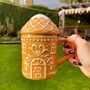 Christmas Ceramic Gingerbread Style Mug With Lid, thumbnail 2 of 6