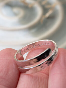 Bridesmaid Personalised Adjustable Sterling Silver Ring, 2 of 7