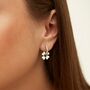 Sterling Silver Enamel Clover Earrings White, thumbnail 1 of 12