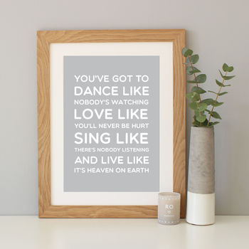'Dance Like' Inspirational Quote Print, 6 of 12