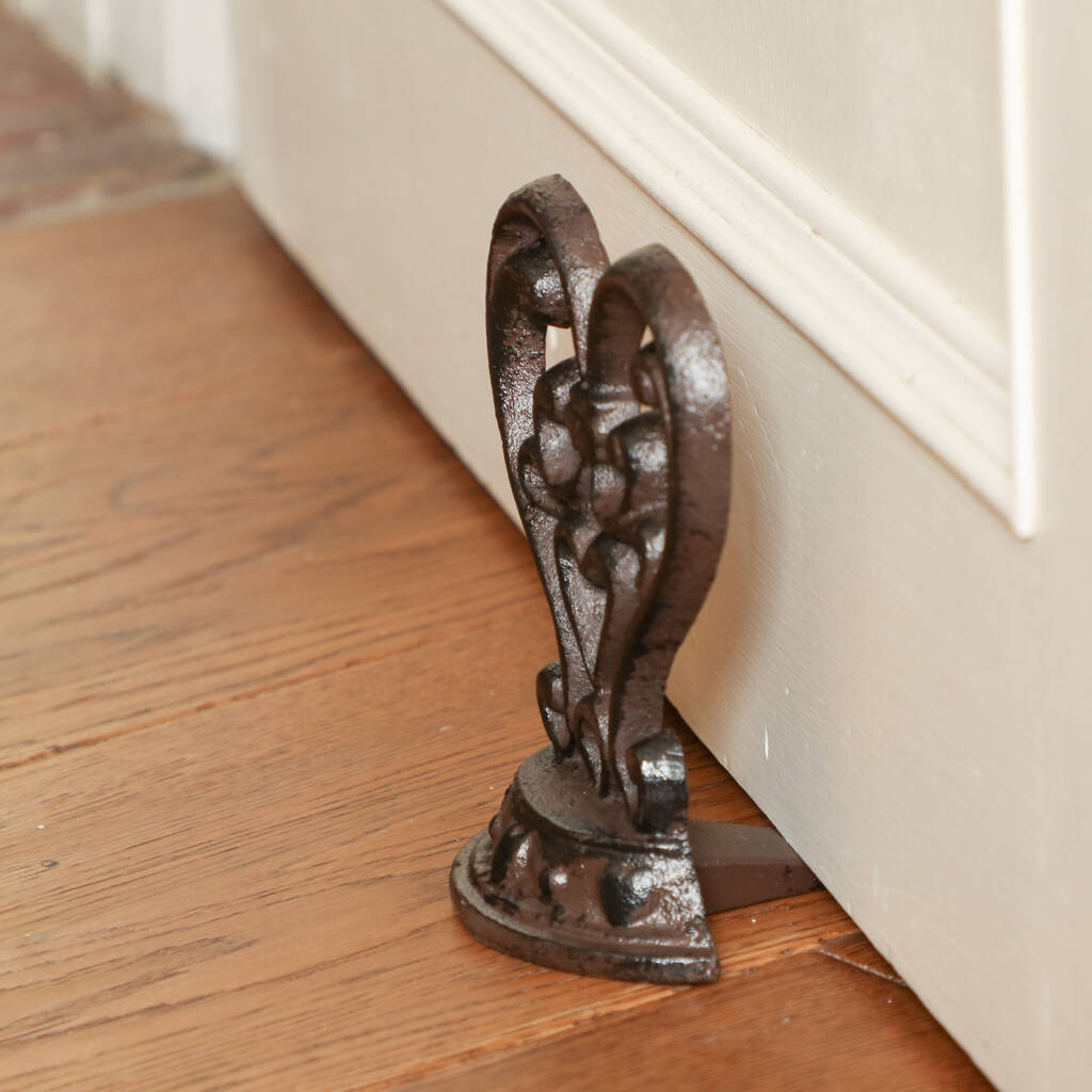 Antique Style Cast Iron Heart Door Stop By Dibor