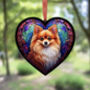 Pomeranian Stained Glass Effect Heart Suncatcher, thumbnail 5 of 5