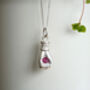 Solid Yellow Gold Or Solid Sterling Silver Hand Pendant With Ruby, thumbnail 4 of 7