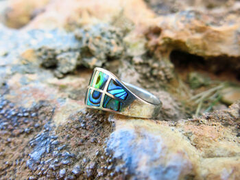 Paua Shell Wave Ring, 8 of 10